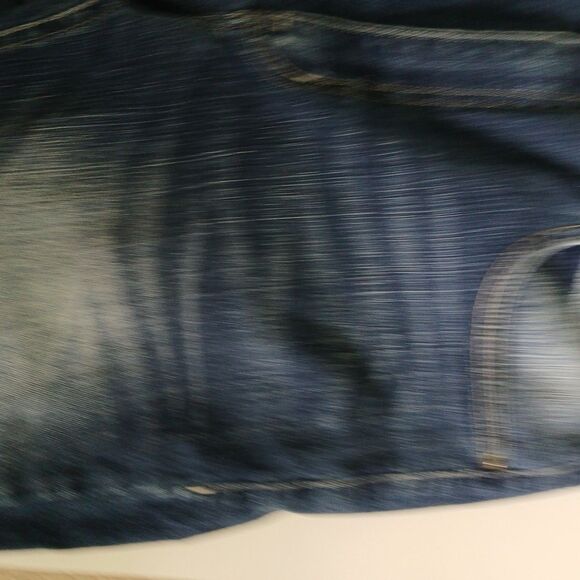 GS115 Men's Streetwear Urban Blue Jean Size 36 Distressed Medium Wash Zip Button - Picture 15 of 16